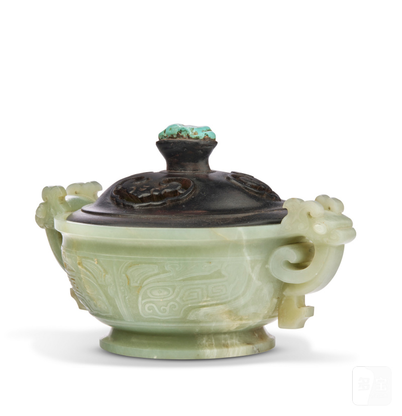 清十九世紀 青玉獸面紋香爐  CHINA, QING DYNASTY, 19TH CENTURY - 图3
